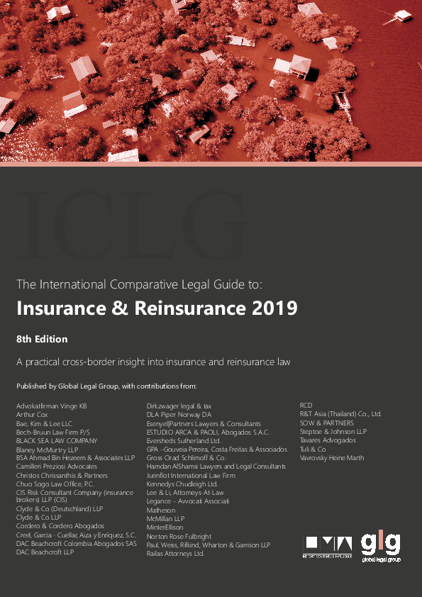 The International Comparative Legal Guide to: Insurance & Reinsurance 2019 (8th Edition)  Japan Chapter